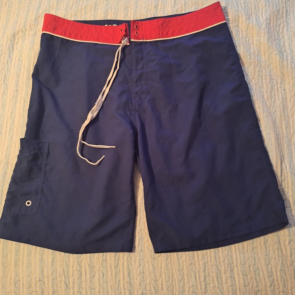 Old Navy Red & Blue Board Shorts Size 36